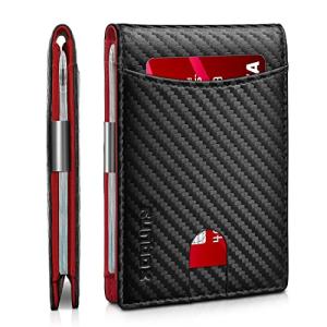 Slim RFID Blocking Red Wallet for Men