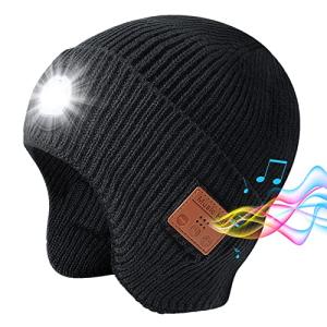 Bluetooth Beanie Hat with Headphones and Light