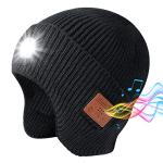 Bluetooth Beanie Hat with Headphones and Light