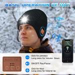 Bluetooth Beanie Hat with Headphones and Light
