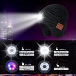 Bluetooth Beanie Hat with Headphones and Light