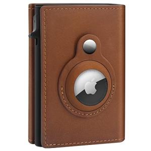 Genuine Leather Minimalist Wallet for Apple AirTag