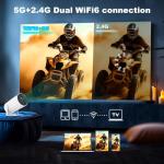 Portable 4K Mini Projector with WiFi and Bluetooth