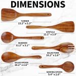 Zulay Kitchen 6-Piece Comfort-Grip Wooden Spoon Set