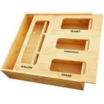 Bamboo Kitchen Drawer Bag Storage Organizer