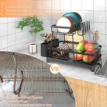 2-Tier Auto-Drain Dish Drying Rack for Kitchen