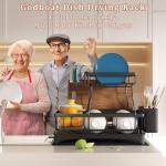 2-Tier Auto-Drain Dish Drying Rack for Kitchen