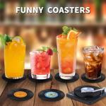Funny Vinyl Record Coasters Set for Drink Lovers