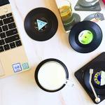 Funny Vinyl Record Coasters Set for Drink Lovers