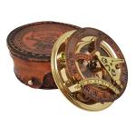 Antique Brass Nautical Sundial Compass Gift Set