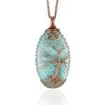 Amazonite Pendant Necklace - Unique Copper Jewelry