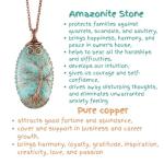 Amazonite Pendant Necklace - Unique Copper Jewelry