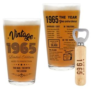 Unique 60th Birthday Gifts for Men, Vintage Beer Glass