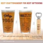 Unique 60th Birthday Gifts for Men, Vintage Beer Glass