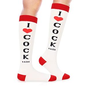 I Love Cocktails Funny Knee-High Party Socks