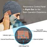 Bluetooth Beanie Hat with Headphones - Dark Gray