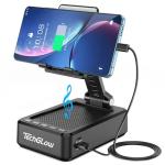 TechGlow Foldable Phone Stand with Bluetooth Speaker
