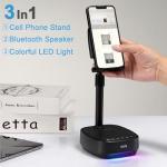 Adjustable Phone Stand with Bluetooth Speaker and LED Light
