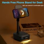 Adjustable Phone Stand with Bluetooth Speaker and LED Light