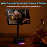 Adjustable Phone Stand with Bluetooth Speaker and LED Light