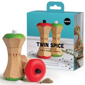 Apple-Shaped Salt and Pepper Grinder Set