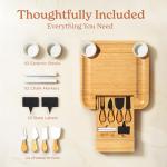 SMIRLY Large Bamboo Charcuterie Cheese Board Set