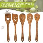 5-Piece Smiley Wooden Cooking Spoon Set