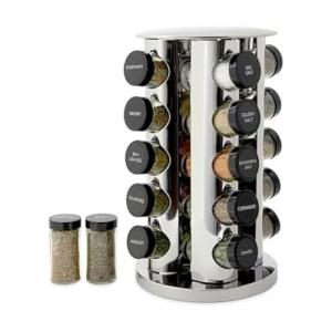 Revolving Spice Rack with 20 Jars and Refills