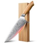 Japanese Damascus Chef Knife with Wooden Handle