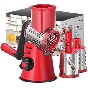 Geedel Rotary Cheese Grater with 3 Blade Options