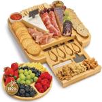 Bamboo Charcuterie Board Set with Accessories Drawer