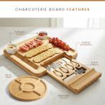 Bamboo Charcuterie Board Set with Accessories Drawer