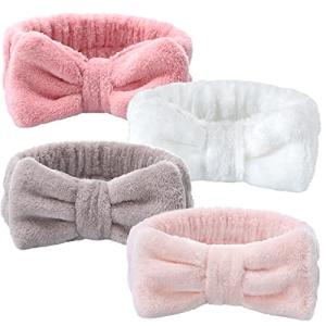 4 Pack Spa Headbands for Face Washing & Makeup