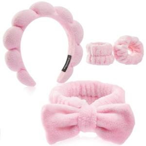 Trendy Spa Headband and Wristband Set for Women