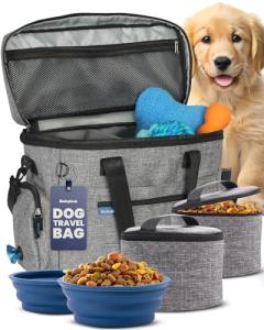 Ultimate Dog Travel Bag with Bowls and Containers