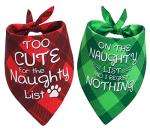 Funny Christmas Dog Bandanas - 2 Pack Set