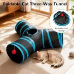 3-Way Collapsible Cat Tunnel Toy with Peek Hole