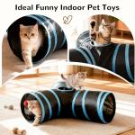 3-Way Collapsible Cat Tunnel Toy with Peek Hole