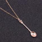 Delicate Crown Tea Spoon Charm Necklace
