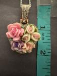 Heart-Shaped Flower Bouquet Necklace for Mom