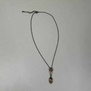Love Pendant Necklace with Tiny Spoon Charm