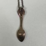 Love Pendant Necklace with Tiny Spoon Charm