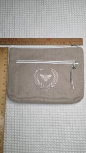 Embroidered Linen Makeup Bag - Unique Gift Idea