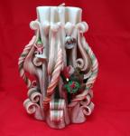 Beautifully Carved 7" Christmas Candle Gift