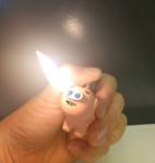 Peach 3D Pig Dual Flame Lighter – Unique Collectible