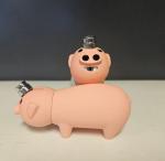 Peach 3D Pig Dual Flame Lighter – Unique Collectible