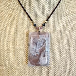 Blossom Agate Pendant Necklace - Unique Healing Gift