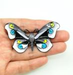 Charming Black and White Butterfly Brooch for Women