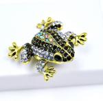 Cute Purple Frog Rhinestone Enamel Brooch Pin