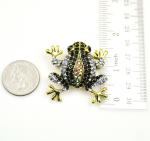 Cute Purple Frog Rhinestone Enamel Brooch Pin